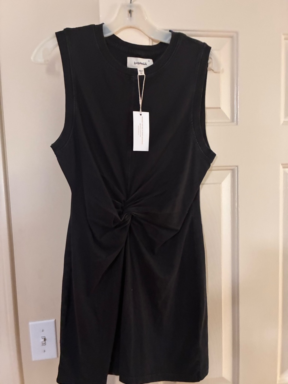 l*space Black Sleeveless Twist-Front Midi Dress